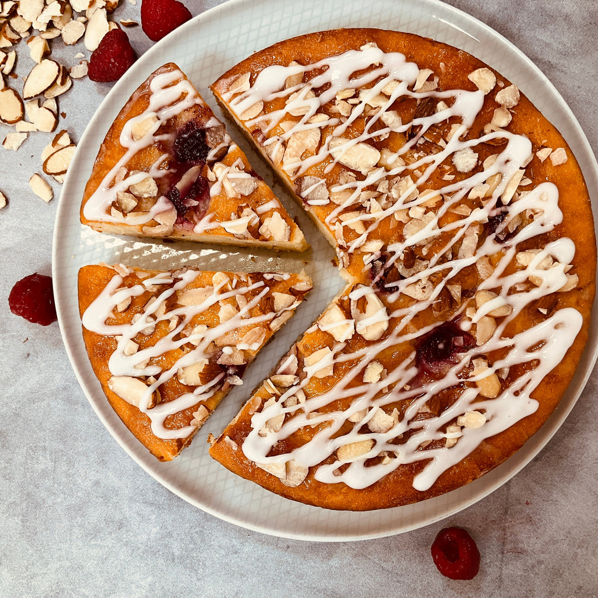 Raspberry Almond Ricotta Cake
