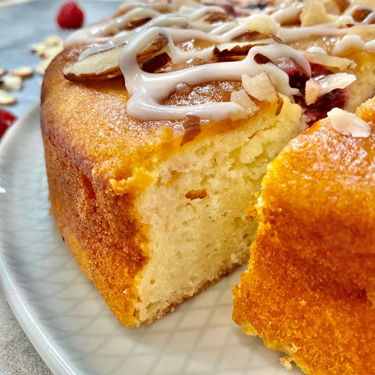 Raspberry Almond Ricotta Cake